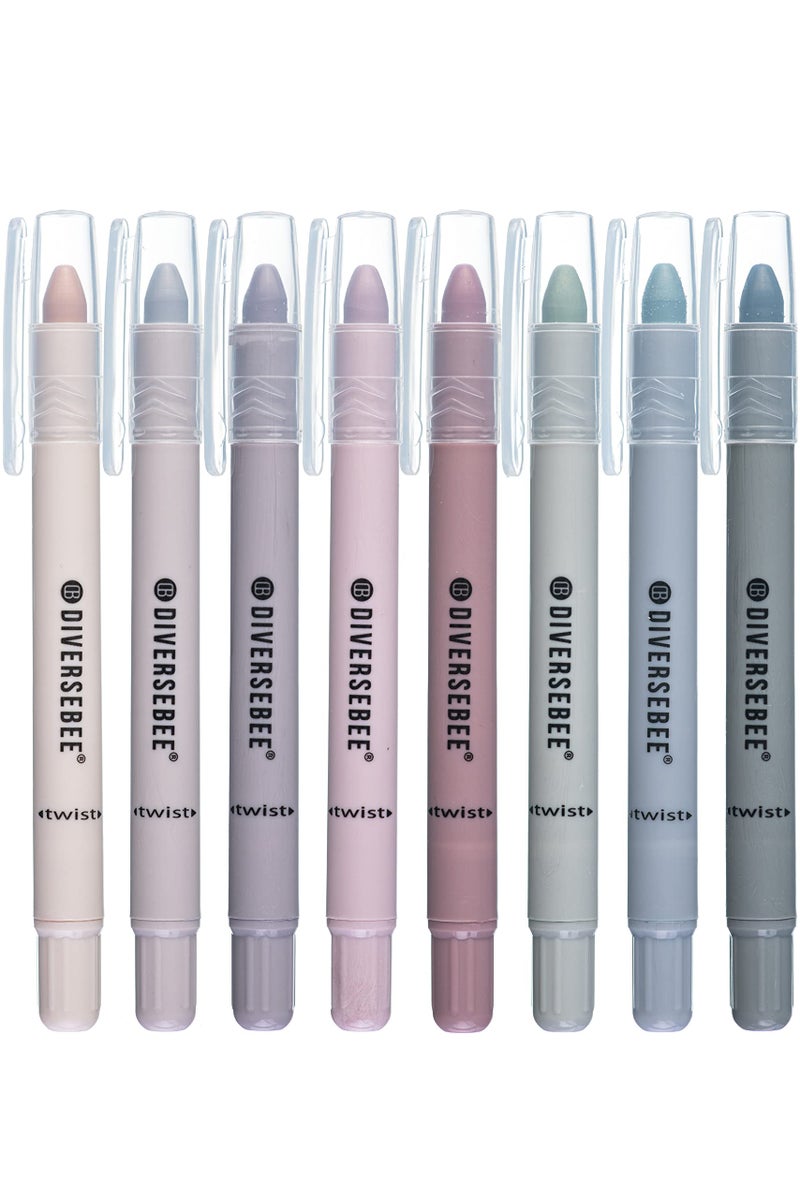 DIVERSEBEE No Bleed Highlighters and Pens  8 Pack Assorted Gel Highlighters Set  Cute Markers  Journaling School Supplies  Accessories (Dusty) - Image 1